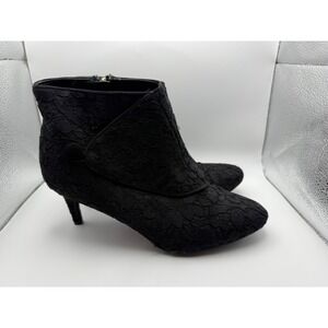 Kelly‎ & Katie Black Lace Stiletto Heel Ankle Booties Size 9.5